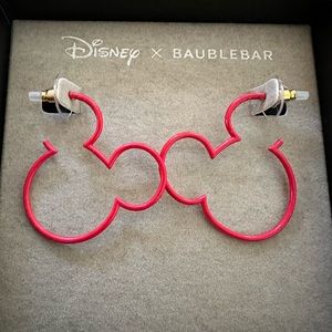 Disney Baublebar Red Mickey Hoop Earrings